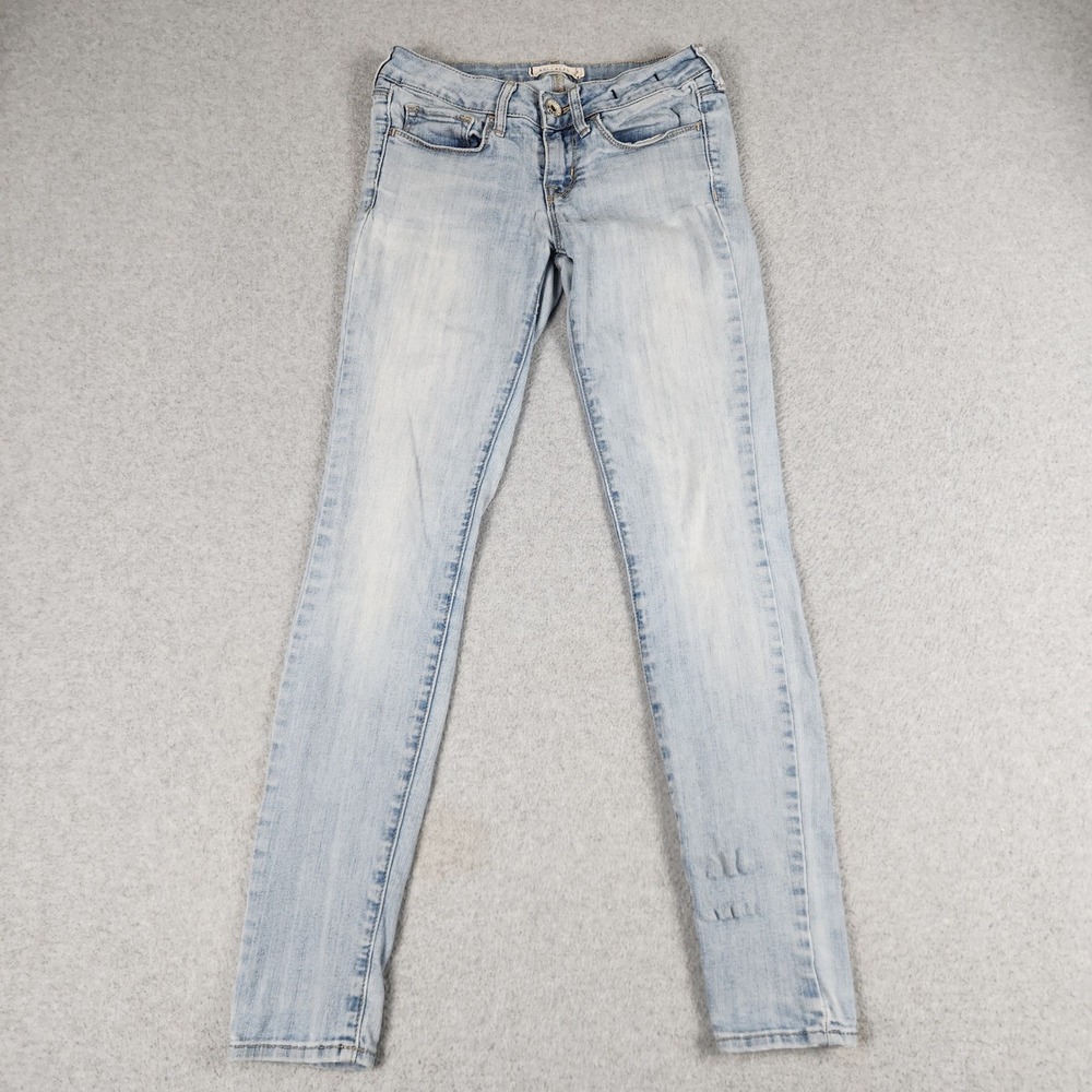 Bullhead Black Jeans Womens 1 Blue Denim Light Wash Skinniest Low Rise Stretch